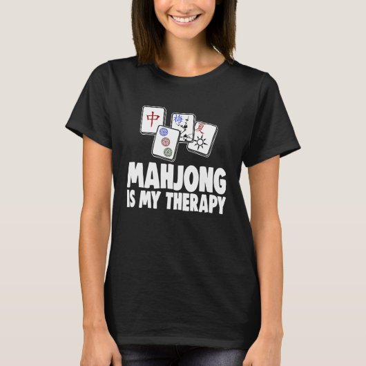 Mahjong is mijn Therapy Women Game T-shirt (Voorkant)