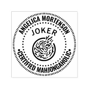 Mahjong Joker “Gecertificeerde Mahjongaholic” Naam Zelfinktende Stempel
