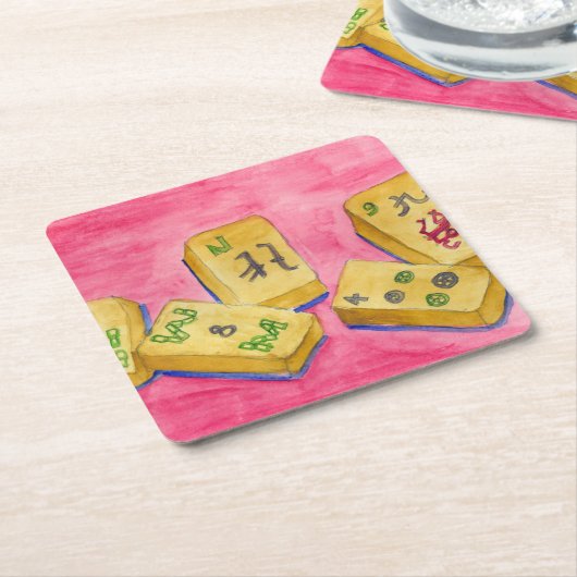 Mahjong Kartonnen Onderzetters (Schuin)