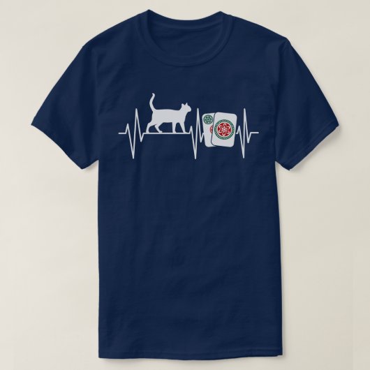 Mahjong kat liefhebber grappig Chinees spel voor M T-shirt (Design voorkant)