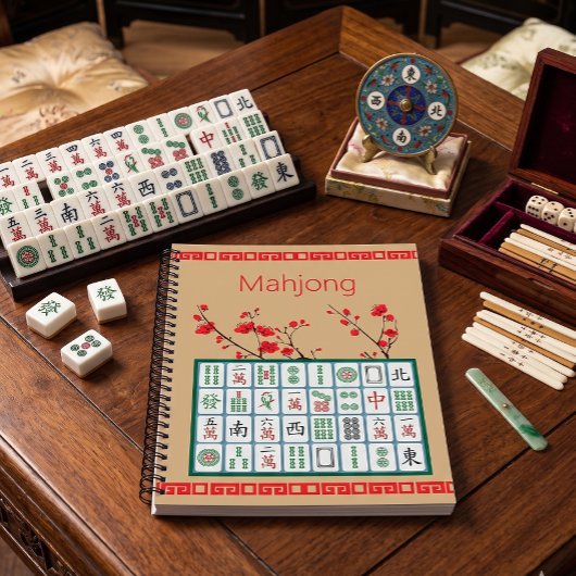 Mahjong Kersenbloesem Spiraal Notebook Notitieboek
