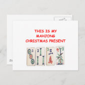 MAHJONG kerst Feestdagenkaart (Voorkant / Achterkant)