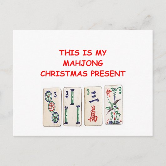 MAHJONG kerst Feestdagenkaart (Voorkant)