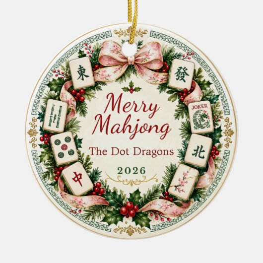 Mahjong Kerst Ornament Cadeau (Voorkant)