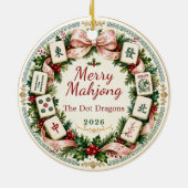 Mahjong Kerst Ornament Cadeau (Achterkant)