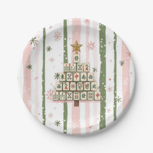 Mahjong Kerstboom Papieren Bordje