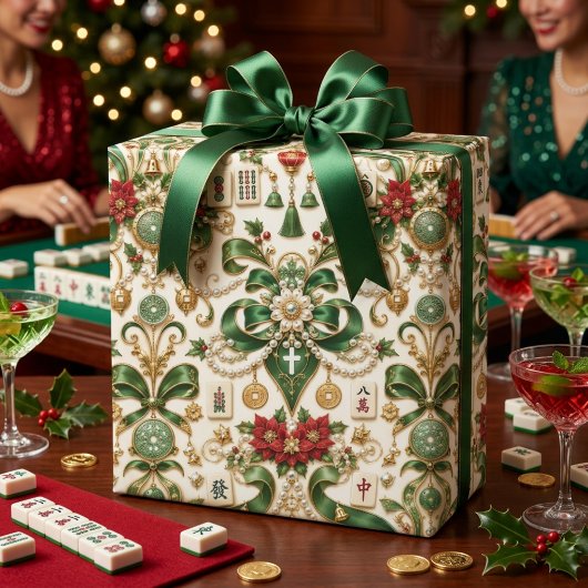 Mahjong Kerstmis Cadeaupapier