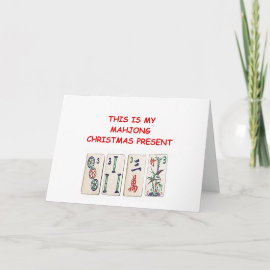 MAHJONG Kerstmis Feestdagen Kaart (Voorkant)