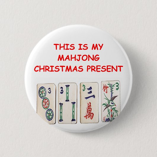 MAHJONG kerstmis Ronde Button 5,7 Cm (Voorkant)