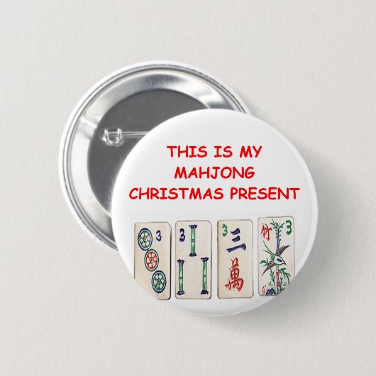 MAHJONG kerstmis Ronde Button 5,7 Cm (Voorkant /achterkant)