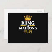Mahjong King Game Mahjong Player Games Grafisch Aankondigingskaart (Voorkant / Achterkant)