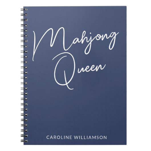 Mahjong Koningin Gepersonaliseerde Naam Marine Bla Notitieboek (Voorkant)