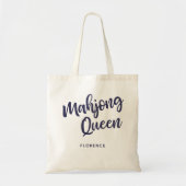 Mahjong Koningin in Blauw Persoonlijk Tote Bag (Voorkant)