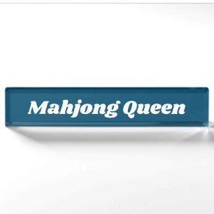 Mahjong Koningin in Turkoois Naambordje