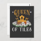 Mahjong Koningin Van Tegels Mah Jong Bordspel Lief Briefkaart (Voorkant / Achterkant)