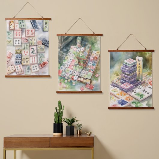 Mahjong Kunst Hangend Wandkleed (Asymmetrisch)