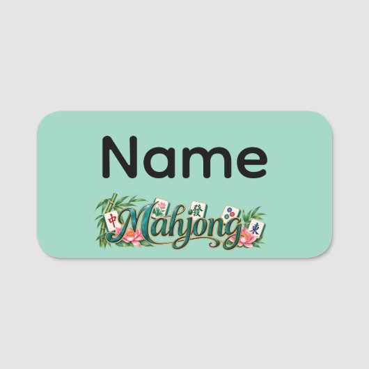 Mahjong Labels Naamplaatje (Voorkant)