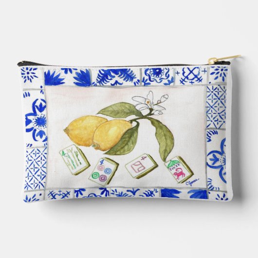 Mahjong Lemons Pouch Etui (Achterkant)
