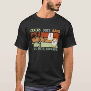 Mahjong-liefhebber Chinees Kraakt Stippen Bams Het T-shirt