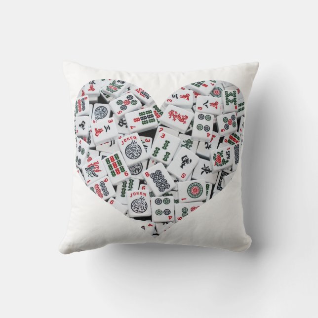 Mahjong Love Throw Pillow - Two Sided Kussen (Achterkant)