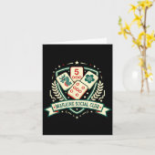 Mahjong Lover Chinese Game Night Funny Mahjong Soc Kaart (Gele Bloem)