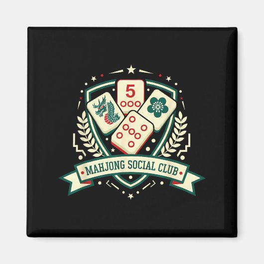 Mahjong Lover Chinese Game Night Funny Mahjong Soc Magneet (Voorkant)