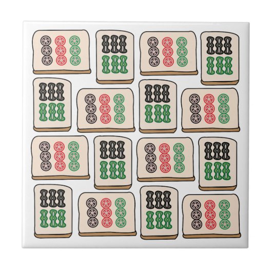 Mahjong Luck Strategie Speler Fans Tegeltje (Voorkant)
