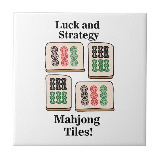 Mahjong Luck Strategie Speler Fans Tegeltje (Voorkant)