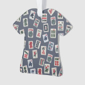 MahJong maakt fotografie op donkerblauw Ornament (voorkant)