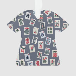 MahJong maakt fotografie op donkerblauw Ornament