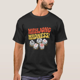 Mahjong Madness Tegel Spel Mahjong Speler Vouw Pen T-shirt