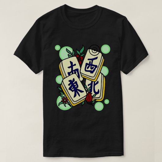 Mahjong Mahjongg Mahjong tegels Vier winden T-shirt (Design voorkant)