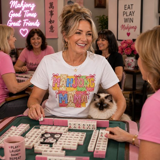 Mahjong Mama in namaak patchwork Tri-Blend Shirt