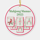 Mahjong Mamas Mahjong Christmas Bam Tiles Keramisch Ornament (Voorkant)