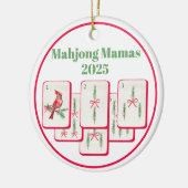 Mahjong Mamas Mahjong Christmas Bam Tiles Keramisch Ornament (Links)