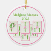 Mahjong Mamas Mahjong Preppy Tiles Bows Coquette Keramisch Ornament (Voorkant)