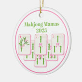 Mahjong Mamas Mahjong Preppy Tiles Bows Coquette Keramisch Ornament (Links)