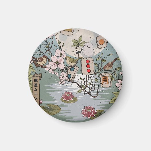 Mahjong Maneschijn Magneet (Voorkant)