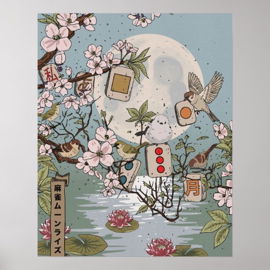 Mahjong Maneschijn Poster (Voorkant)