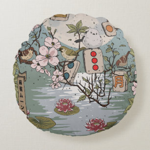 Mahjong Maneschijn Rond Kussen