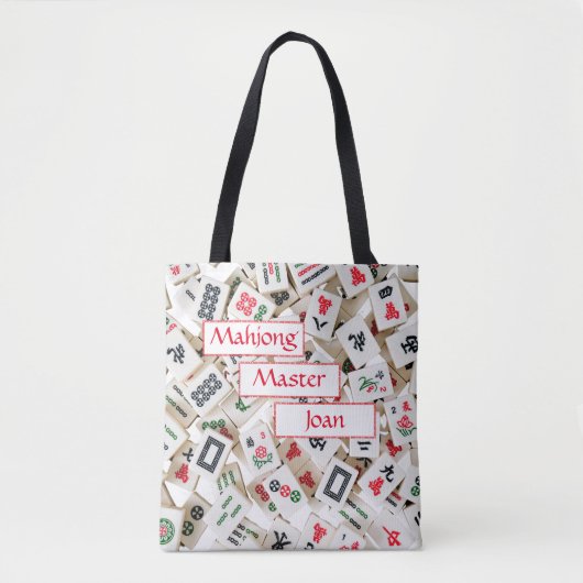 Mahjong Master Aangepaste naam Tote Bag (Voorkant)
