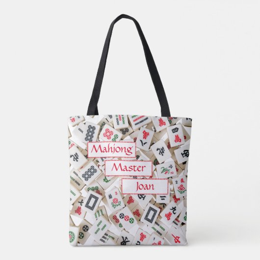 Mahjong Master Aangepaste naam Tote Bag (Achterkant)