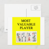 MAHJONG meest waardevolle speler Briefkaart (Voorkant / Achterkant)
