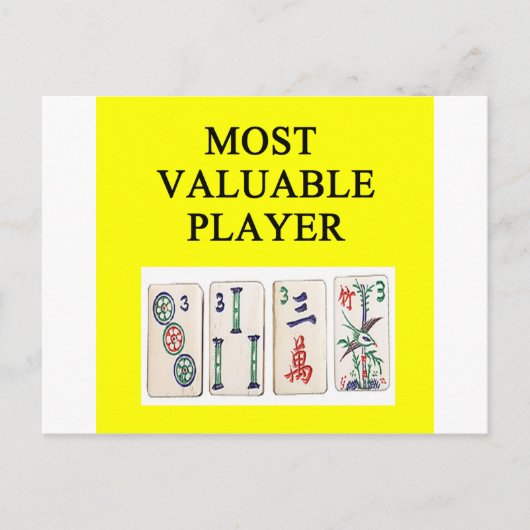 MAHJONG meest waardevolle speler Briefkaart (Voorkant)