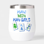 Mahjong met mah meisjes Waterverf Tegels (Achterkant)