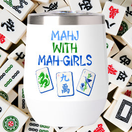 Mahjong met mah meisjes Waterverf Tegels