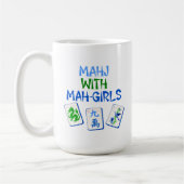 Mahjong met mah meisjes Waterverf Tegels Koffiemok (Links)