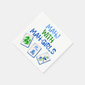 Mahjong met mah meisjes Waterverf Tegels Servet (Hoek)