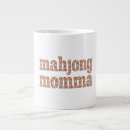 Mahjong Moeder Retro Varsity Patroon Cadeau Grote Koffiekop