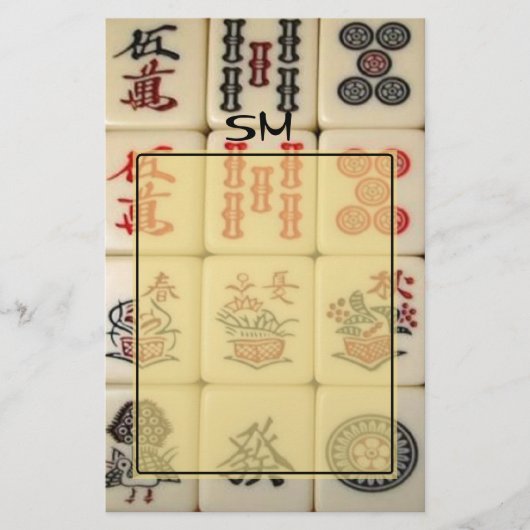 Mahjong monogram briefpapier (Voorkant)